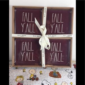NIB Rae Dunn 4-Pack Coasters Fall Y’All Ceramic